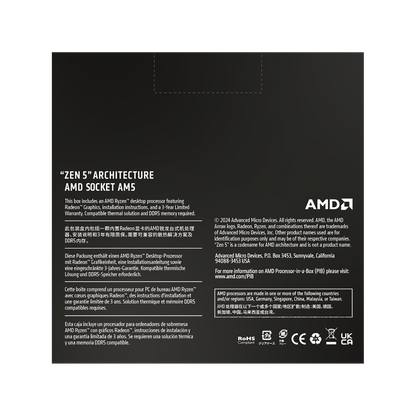 AMD Ryzen 9 9900X, without Cooler